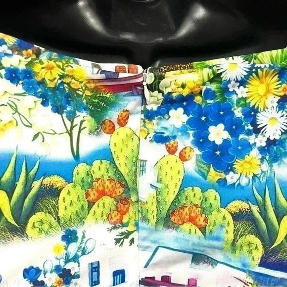 Boston Proper Cold Shoulder Rouge 3/4 Sleeve Cowl Neckline Tropical Top Size XS - Picture 10 of 15